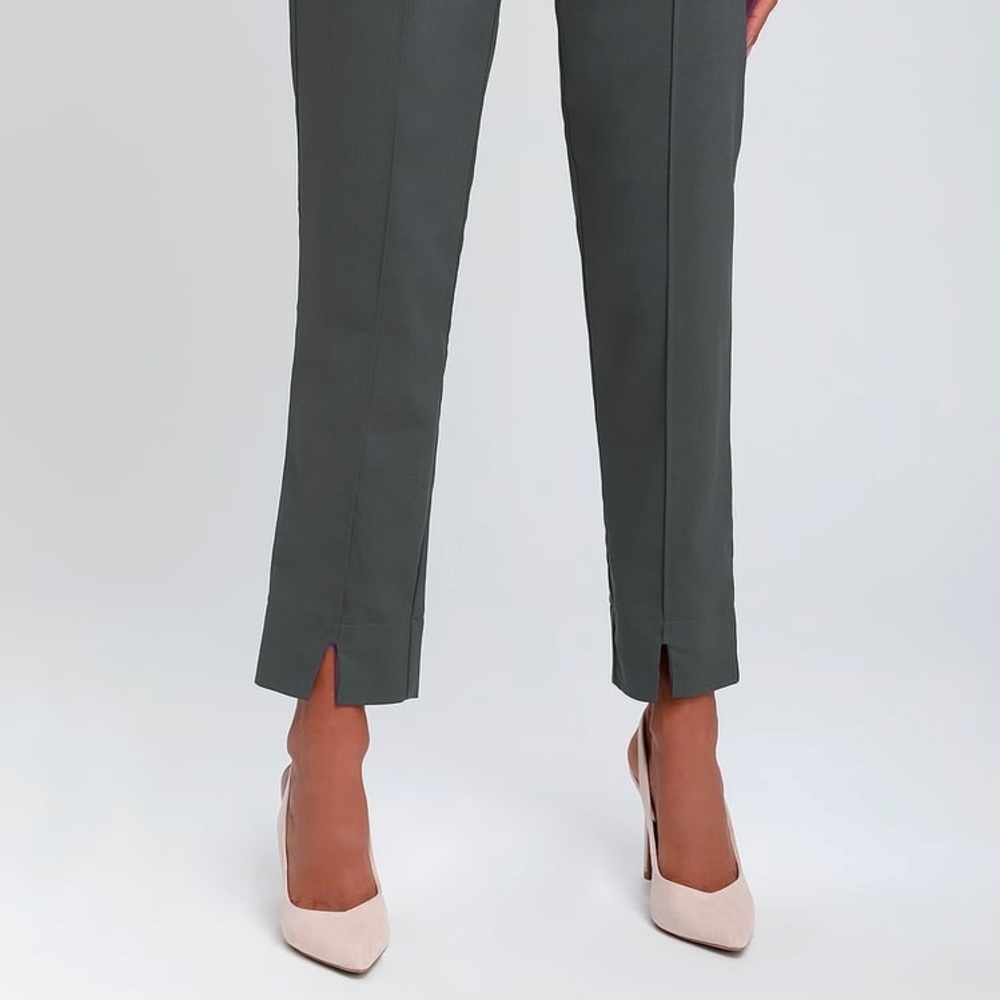 LULUS Slim Leg Ankle Pants | Charcoal Grey XS - Picture 4 of 5